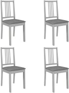 vidaXL Jedálenské stoličky s poduškami, 4 ks, sivé, masívne drevo 247639 - cena, srovnání