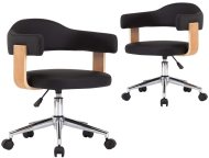 vidaXL Otočné jedálenské stoličky, 2 ks, čierne, umelá koža 3054899 - cena, srovnání