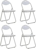 vidaXL Skladacie jedálenské stoličky 4 ks biele umelá koža 278595 - cena, srovnání