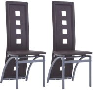 vidaXL Jedálenská stolička 2 ks hnedé, umelá koža 281709 - cena, srovnání