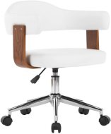 vidaXL Otočná jedálenská stolička biela ohýbané drevo a umelá koža 287416 - cena, srovnání