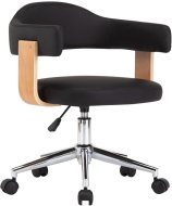 vidaXL Otočná jedálenská stolička čierna ohýbané drevo a umelá koža 287418 - cena, srovnání