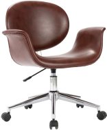 vidaXL Otočná jedálenská stolička hnedá, umelá koža 287393 - cena, srovnání