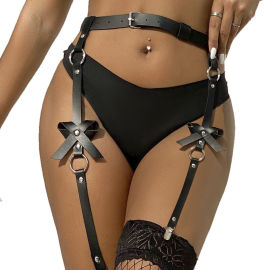 Subblime Fetish Leather Chainleg Harness