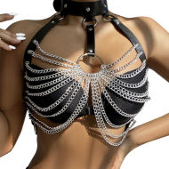 Subblime Fetish Chest Harness with Big Ring Chains - cena, srovnání