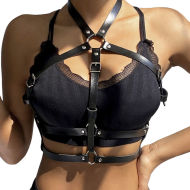 Subblime Fetish Leather Ring Chest Harness - cena, srovnání