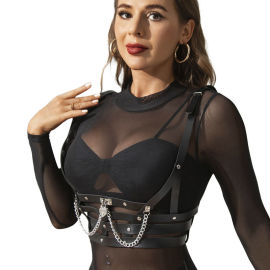 Subblime Fetish Corset Harness with Chains