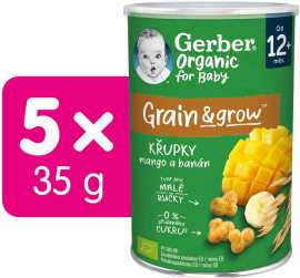 Gerber Organic chrumky s mangom a banánom 5x35g