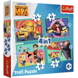 Trefl Puzzle 4v1 - Blázniví Mimoni / Universal Despicable Me 4