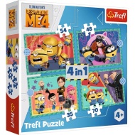 Trefl Puzzle 4v1 - Blázniví Mimoni / Universal Despicable Me 4 - cena, srovnání