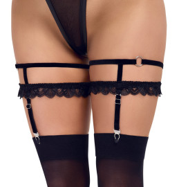 Cottelli Velvet & Delicate Lace Suspender Garters