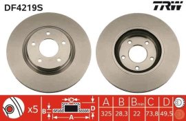 TRW Brzdový kotúč DF4219S 2 ks