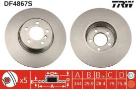 TRW Brzdový kotúč DF4867S 2 ks