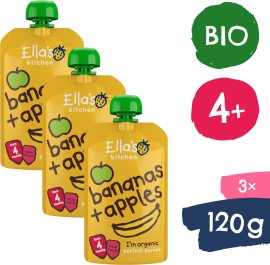 Ellas Kitchen BIO Jablko a banán 3x120g