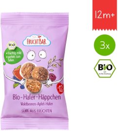 Fruchtbar BIO ovsené kúsky s jablkom a lesné plody 3x40g