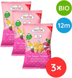 Fruchtbar BIO chrumky jednorožec kukurica, banán, malina a repa 3x30g