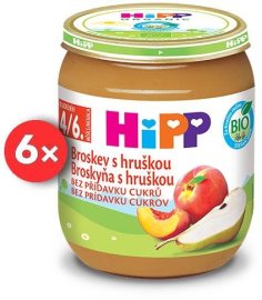 Hipp BIO Broskyňa s hruškou 6x125g