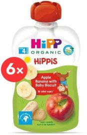 Hipp BIO Hippies, kapsička jablko-banán-baby sušienky 6x100g