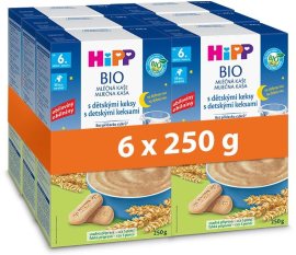 Hipp BIO mliečna kaša na dobrú noc s detskými keksami 6x250g