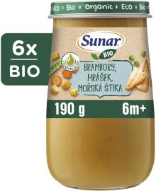 Hero Sunar BIO príkrm zemiaky, hrášok, morská šťuka, olivový olej 6x190g