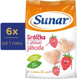 Hero Sunar detské chrumky jahodové srdiečka 6x50g