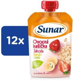 Hero Sunar kapsička ovocná kašička jahoda banán ovos 12x120g