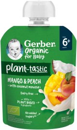 Gerber Organic kapsička mango a broskyňa s kokosovým mliekom 80g