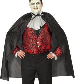 Guirca Kostým - Čierny plášť Vampír - Drakula - Upír - Halloween - 130cm