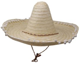 Guirca Slamený klobúk sombrero s brmbolcami - Mexiko 50cm