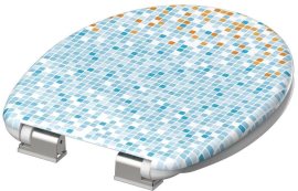 Schütte WC sedadlo MOSAIK BLAU-ORANGE Duroplast