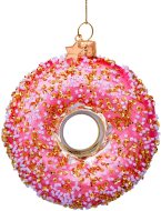 Laalu Vianočná sklenená ozdoba Donut ružový 11cm - cena, srovnání