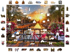 Wooden City Drevené puzzle Bicykle v Amsterdame 1010 dielikov