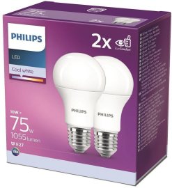 Philips LED 10 - 75W E27 4000K 2ks