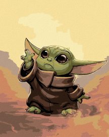 Zuty Maľovanie podľa čísel - Baby Yoda, 80 x 100 cm, napnuté plátno na ráme