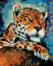 Zuty Maľovanie podľa čísel - Číhajúci gepard, 40 x 50 cm, bez rámu a bez napnutého plátna