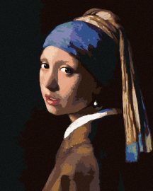 Zuty Maľovanie podľa čísel - Dievča s perlou (J. Vermeer), 40 x 50 cm, bez rámu a bez napnutého plátna