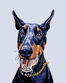 Zuty Maľovanie podľa čísel - Doberman, 40 x 50 cm, bez rámu a napnutého plátna