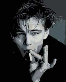 Zuty Maľovanie podľa čísel - Leonardo DiCaprio s cigaretou, 40 x 50 cm, napnuté plátno na ráme