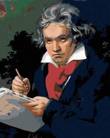 Zuty Maľovanie podľa čísel - Ludwig van Beethoven, 40 x 50 cm, bez rámu a napnutého plátna