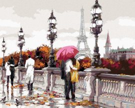 Zuty Maľovanie podľa čísel - Most v Paríži (Richard Macneil), 80 x 100 cm, napnuté plátno na rám