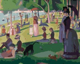 Zuty Maľovanie podľa čísel - Nedeľné popoludnie na ostrove Grande Jatte (G. Seurat), 40 x 50 cm, napnuté plátno na rám