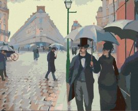 Zuty Maľovanie podľa čísel - Paris street; Rainy day (Gustave Caillebotte), 80 x 100 cm, napnuté plátno na rám