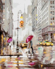 Zuty Maľovanie podľa čísel - Pár na prechode v New Yorku (Richard Macneil), 40 x 50 cm, napnuté plátno na ráme