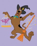 Zuty Halloweensky Scooby s metlou (Scooby Doo), 40x50 cm, vypnuté plátno na rám - cena, srovnání