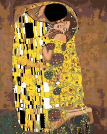 Zuty Maľovanie podľa čísel - Bozk (Gustav Klimt), 80 x 100 cm, bez rámu a bez napnutia plátna