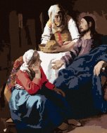 Zuty Maľovanie podľa čísel - Kristus s Máriou a Martou (J. Vermeer), 80 x 100 cm, napnuté plátno na rám - cena, srovnání