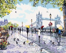 Zuty Maľovanie podľa čísel - Ľudia pri Tower Bridge (Richard Macneil), 80 x 100 cm, napnuté plátno na rám