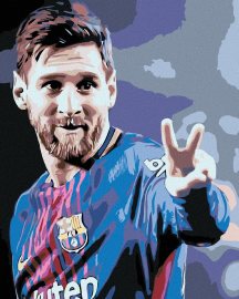 Zuty Maľovanie podľa čísel - Messi v drese, 80 x 100 cm, napnuté plátno na rám