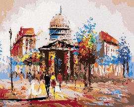 Zuty Maľovanie podľa čísel - Pohľad na roh bloku v Paríži, 40 x 50 cm, bez rámu a napnutého plátna