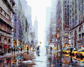 Zuty Maľovanie podľa čísel - Rušná ulica v New Yorku II (Richard Macneil), 80 x 100 cm, bez rámu a bez napnutia plátna